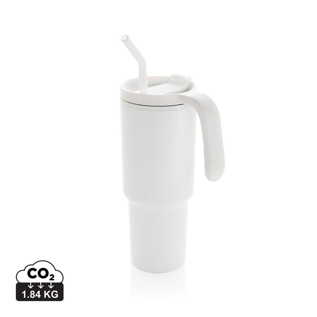 Graphic 360 Becher aus RCS-zertifiziert recyc. Stahl, 900ml – weiß