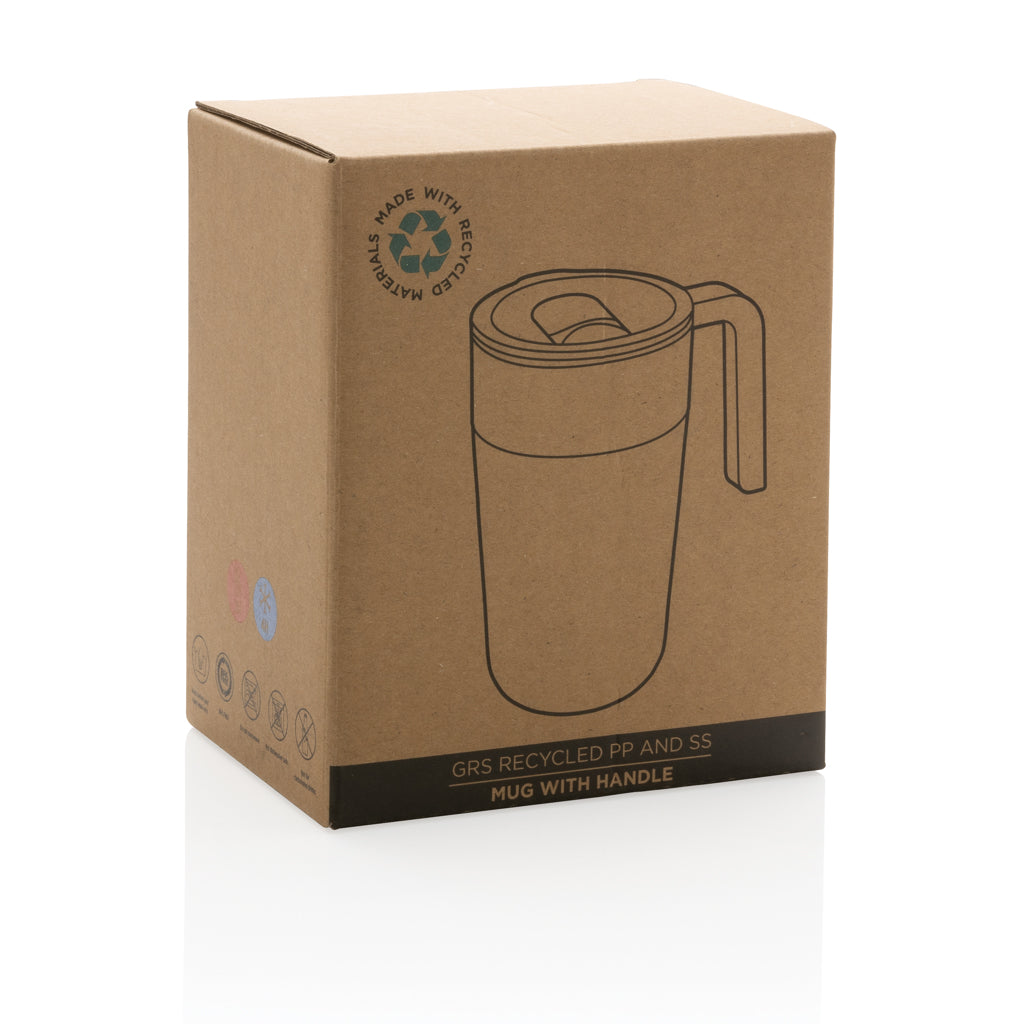 GRS recycelte PP und Stainless Steel Tasse mit Griff