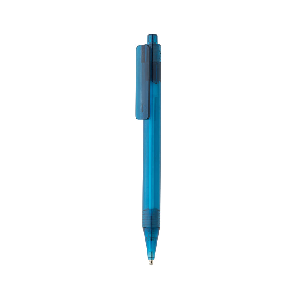GRS rPET X8 transparenter Stift – blau