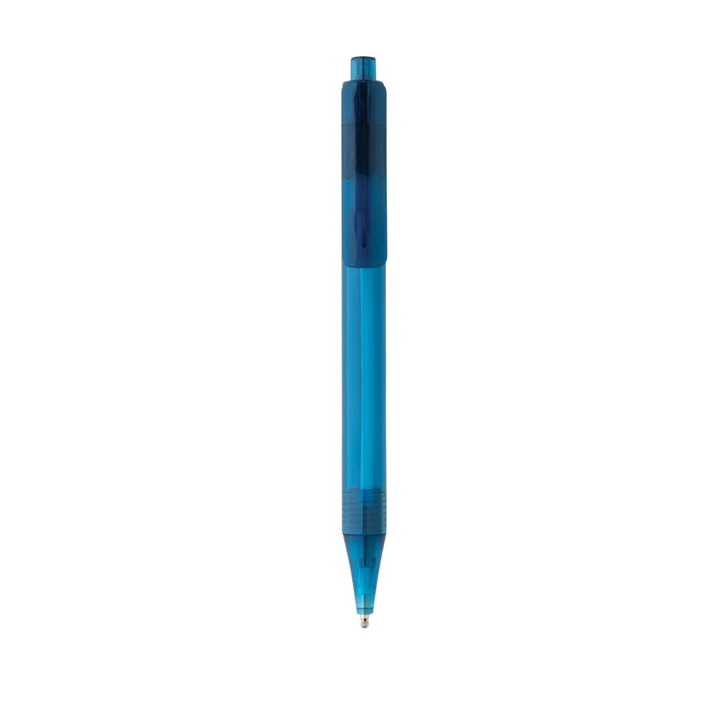 GRS rPET X8 transparenter Stift – blau