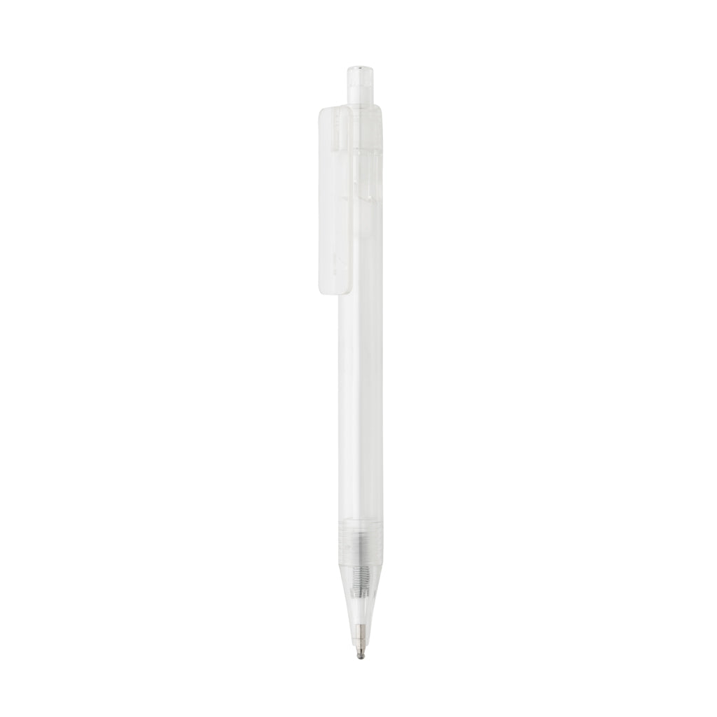 GRS rPET X8 transparenter Stift – weiß