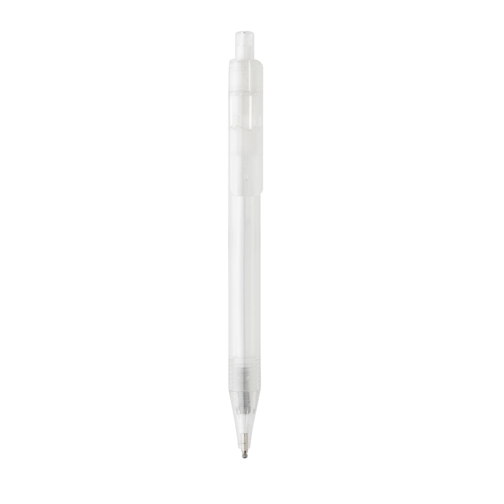 GRS rPET X8 transparenter Stift – weiß