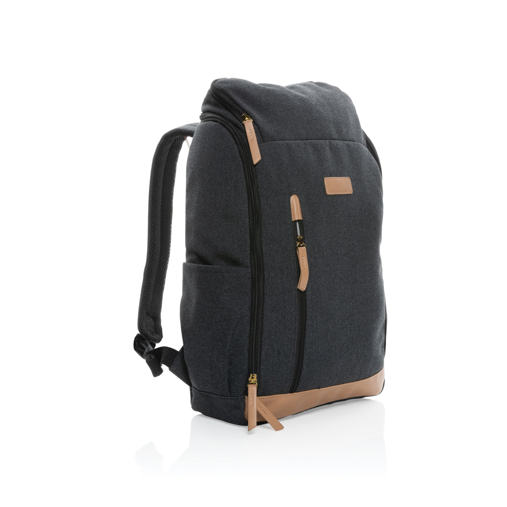 Impact AWARE™ 16 oz. r recyceltem canvas 15" Laptop-Rucksack – schwarz