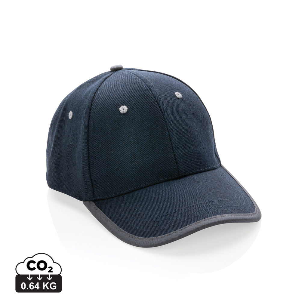 Impact AWARE™ 280gr Brushed rCotton 6 Panel Kontrast-Cap – navy blau