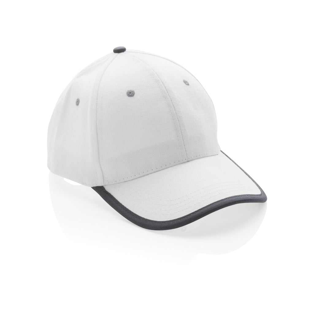 Impact AWARE™ 280gr Brushed rCotton 6 Panel Kontrast-Cap – weiß