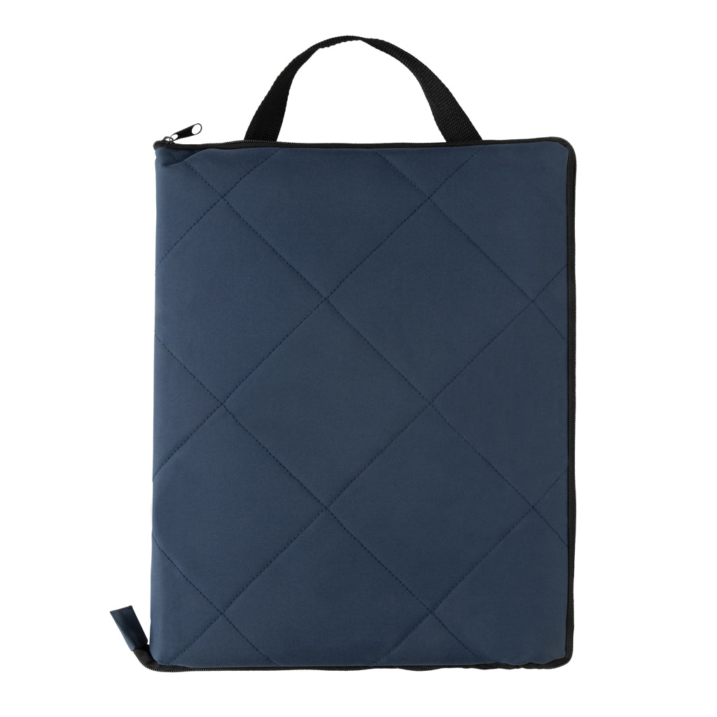 Impact Aware™ RPET faltbare, gesteppte Picknickdecke – navy blau