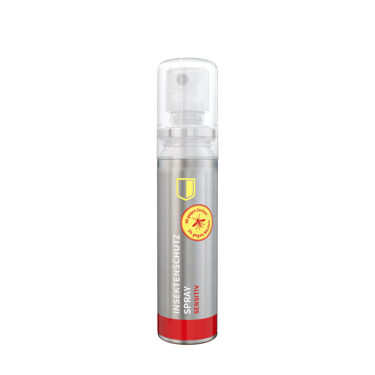 Insektenschutzspray 20 ml Alu Sprühdose mit Etikett rundum – transparent