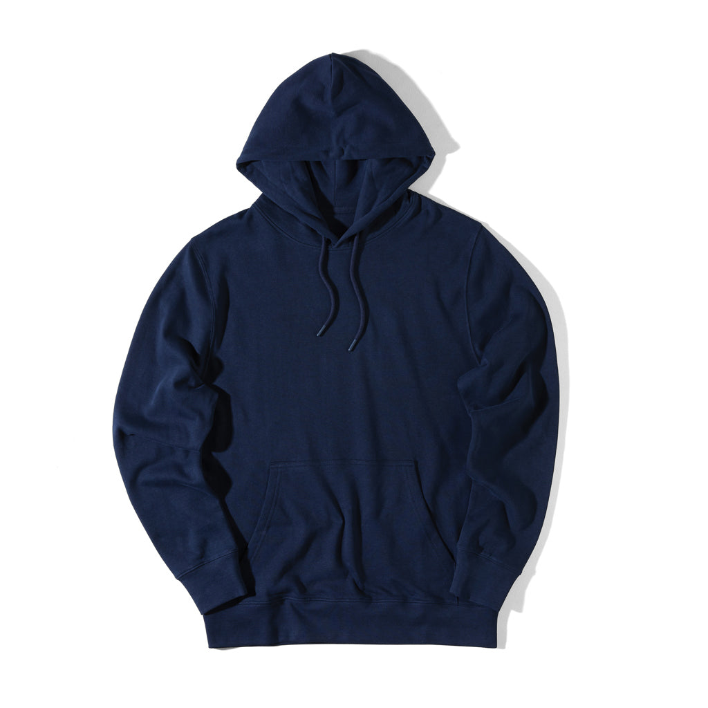IQONIQ Rila Lightweight Hoodie aus recycelter Baumwolle – navy blau