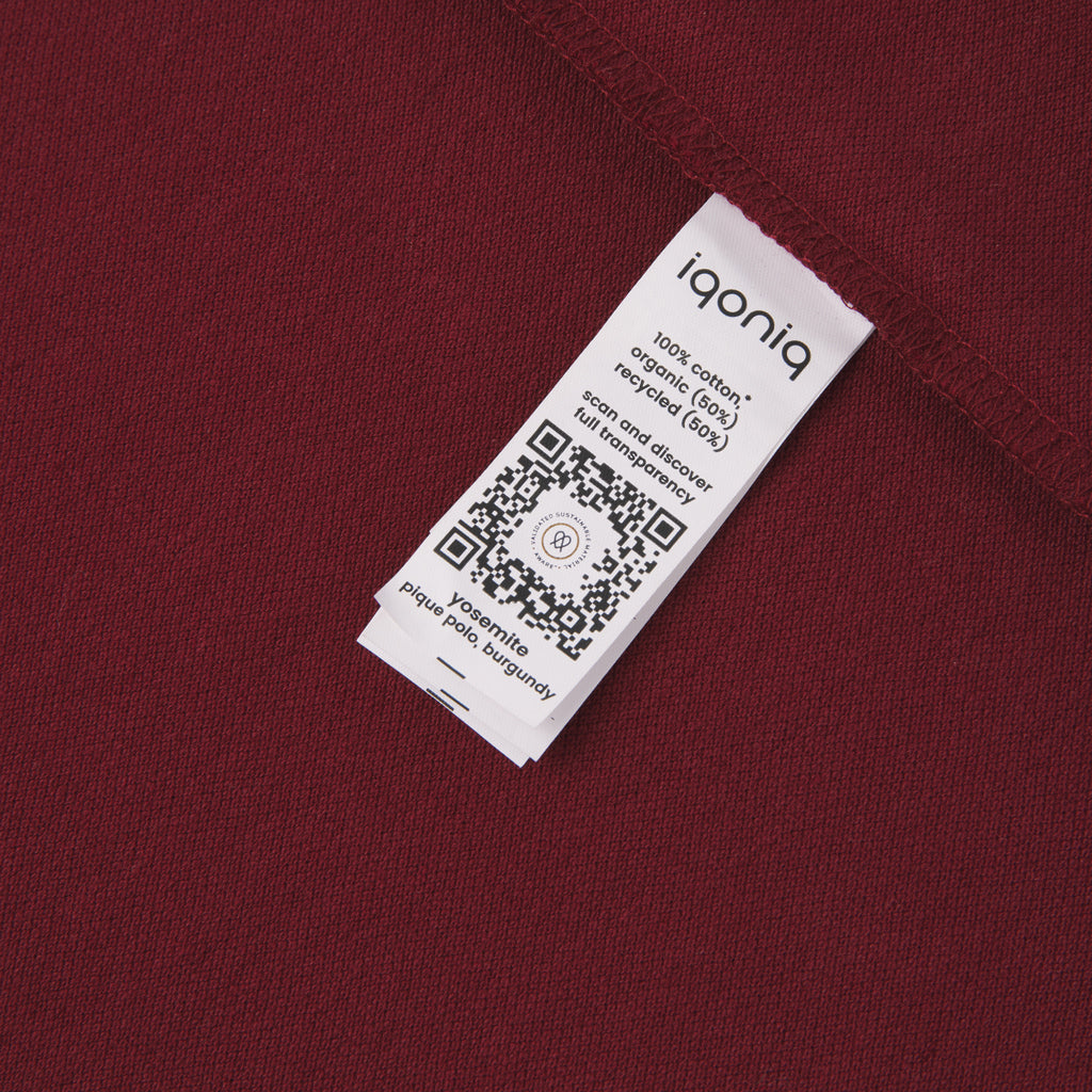 IQONIQ Yosemite Piqué-Poloshirt aus recycelter Baumwolle – burgunderrot