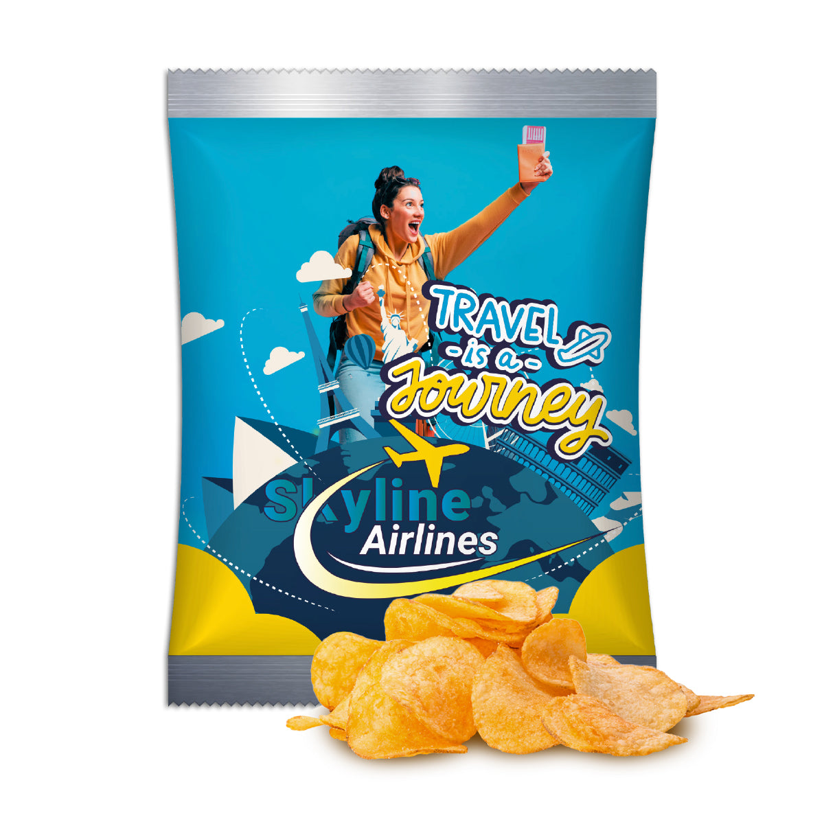 Jo Chips Paprika im bedruckten Werbetütchen