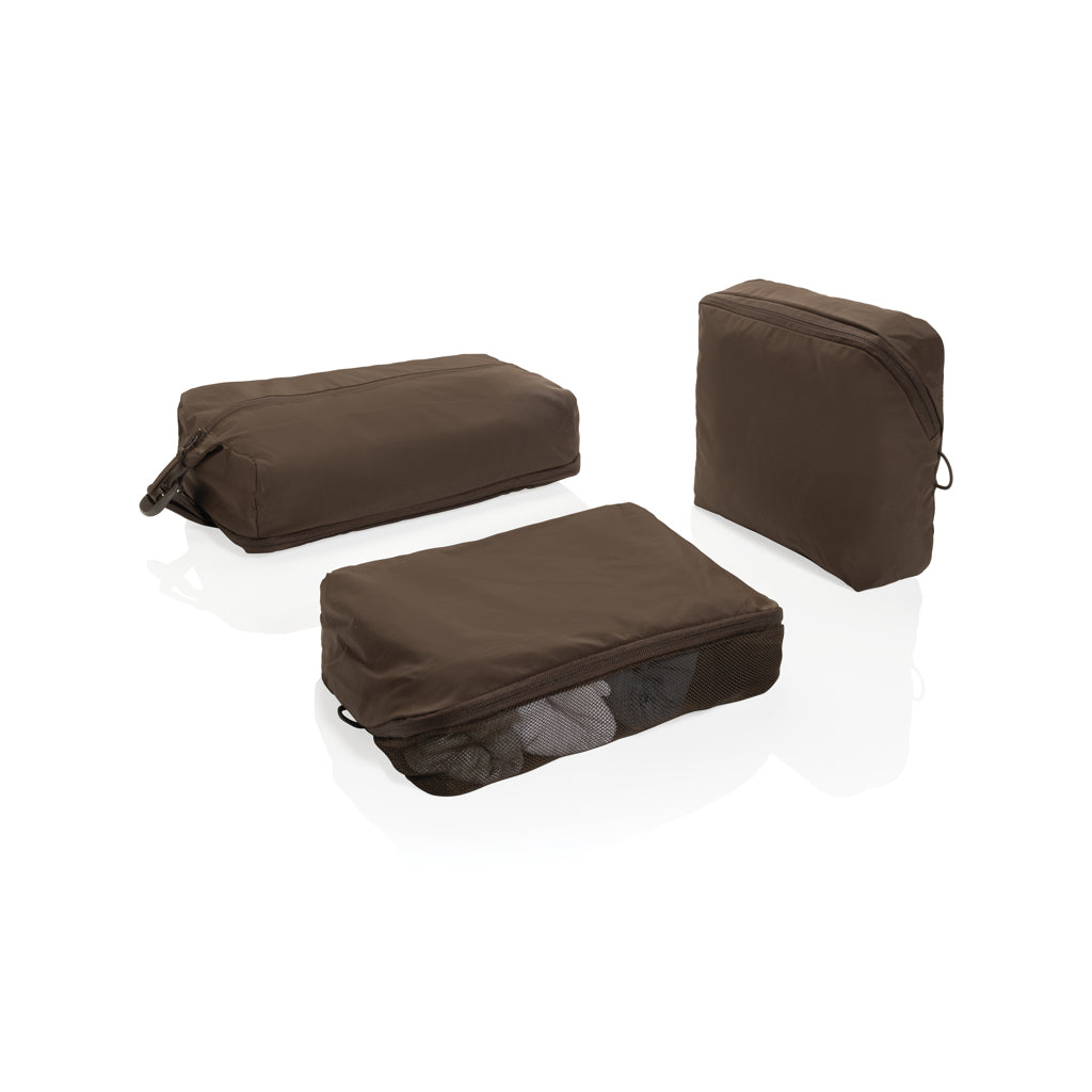 KENTO URBAN Packing Cube Set aus RCS recyceltem Nylon – braun