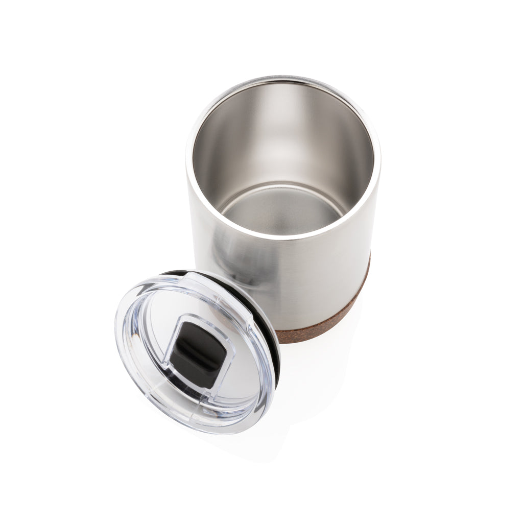 Kleine Vakuum-Kaffeetasse aus RCS rSteel & Kork – silber
