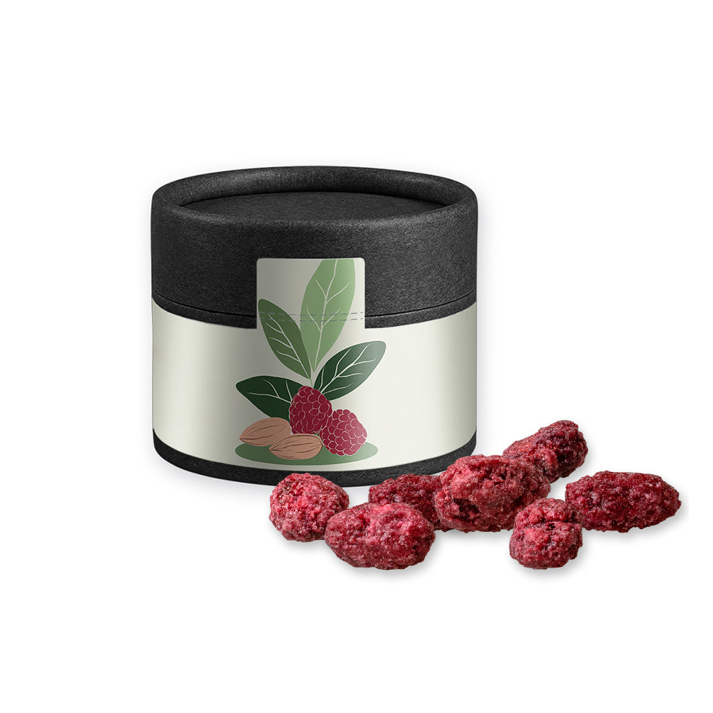 Knusperkugeln und Mandeln in Schwarz, Mini – Gebrannte Mandeln Himbeere, ca. 40 g