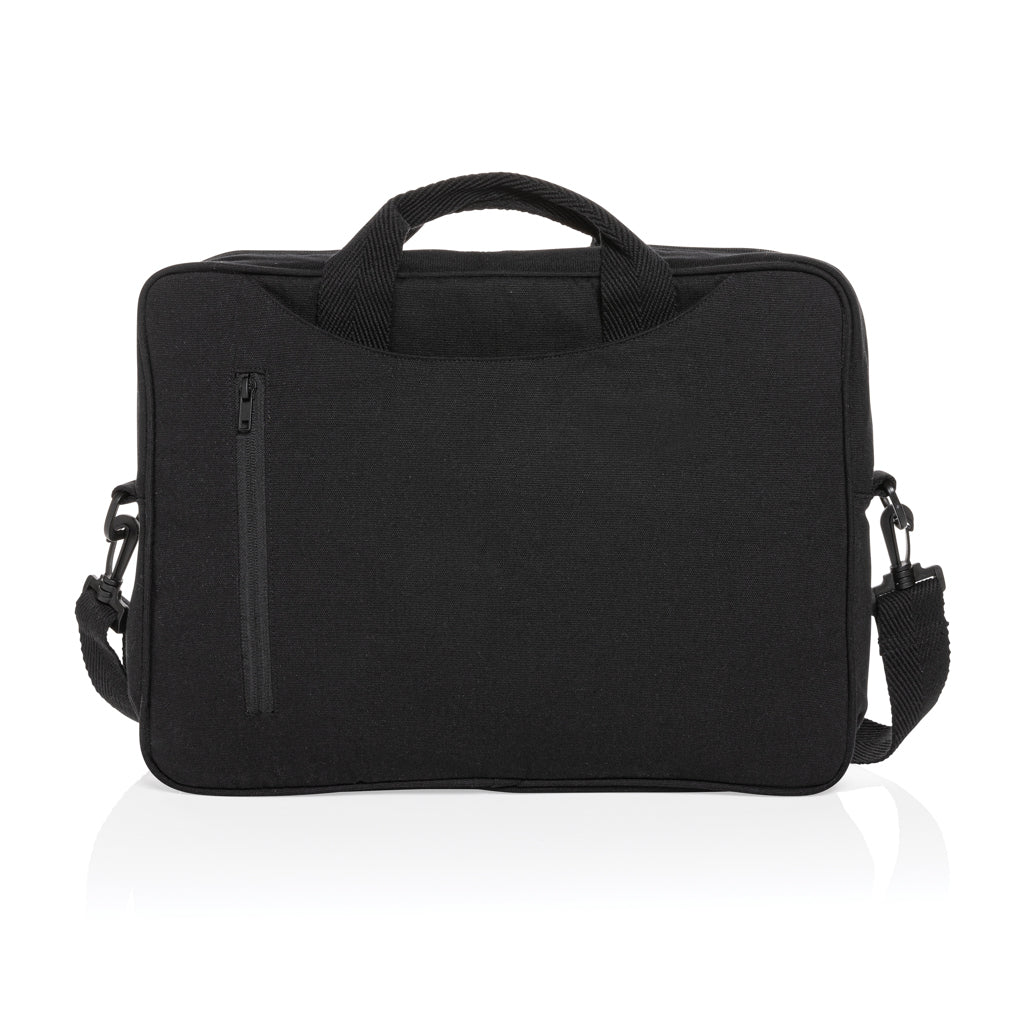 Laluka AWARE™ 15.4" Laptop-Tasche aus recycelter Baumwolle – schwarz