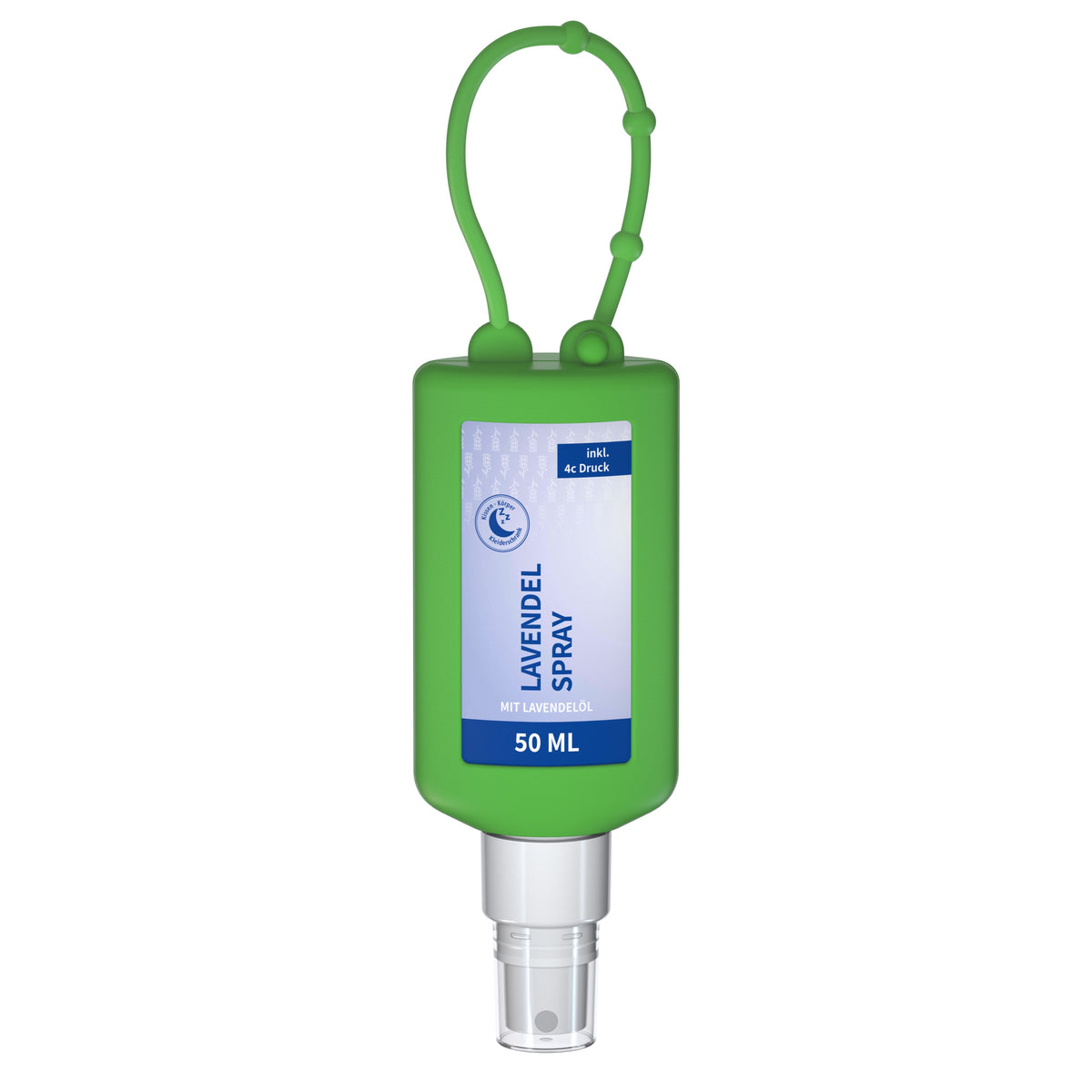 Lavendel Duftspray 50 ml Anhängeflasche mit Silikonhülle – Grün