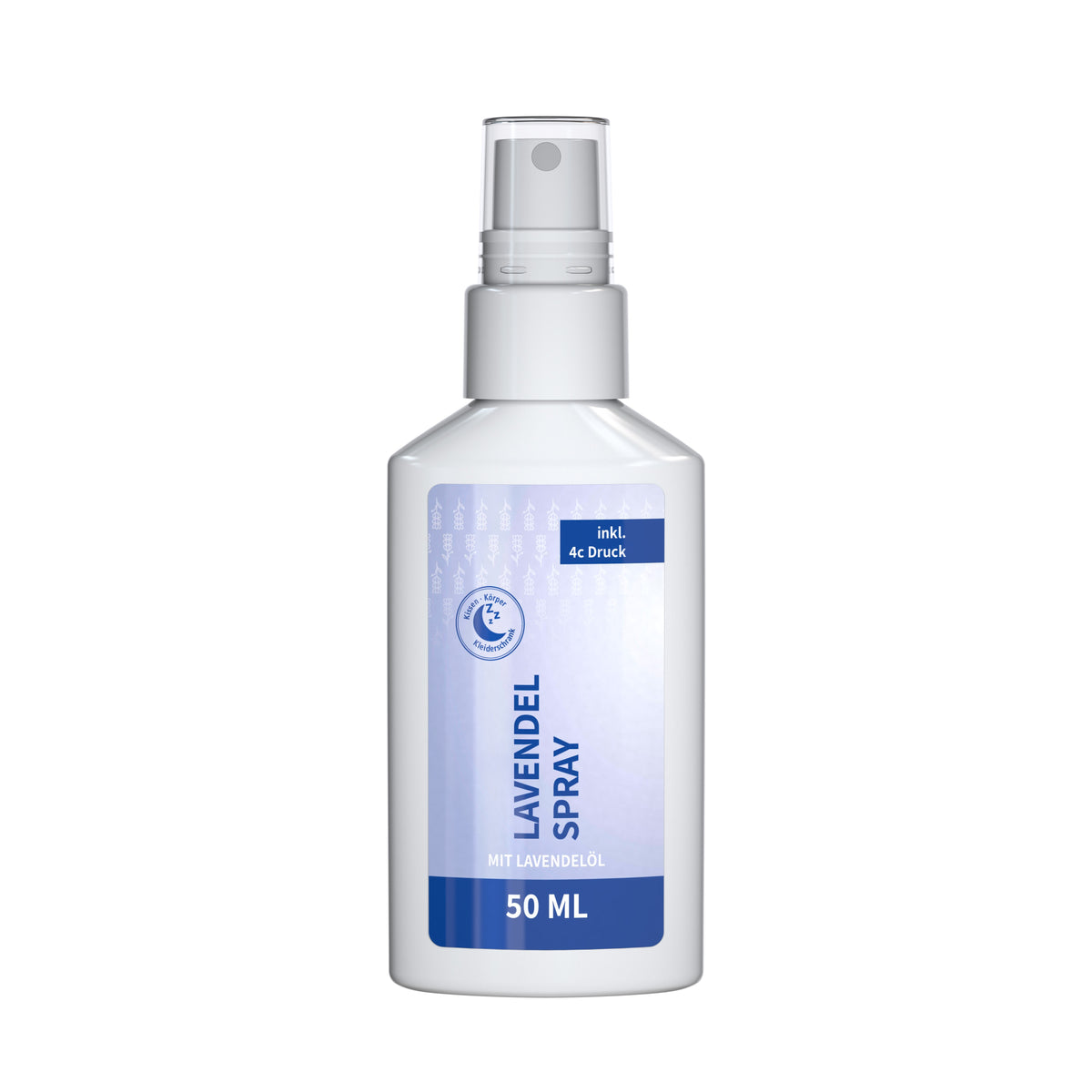 Lavendel Duftspray 50 ml Flasche mit Pumpaufsatz und Etikett