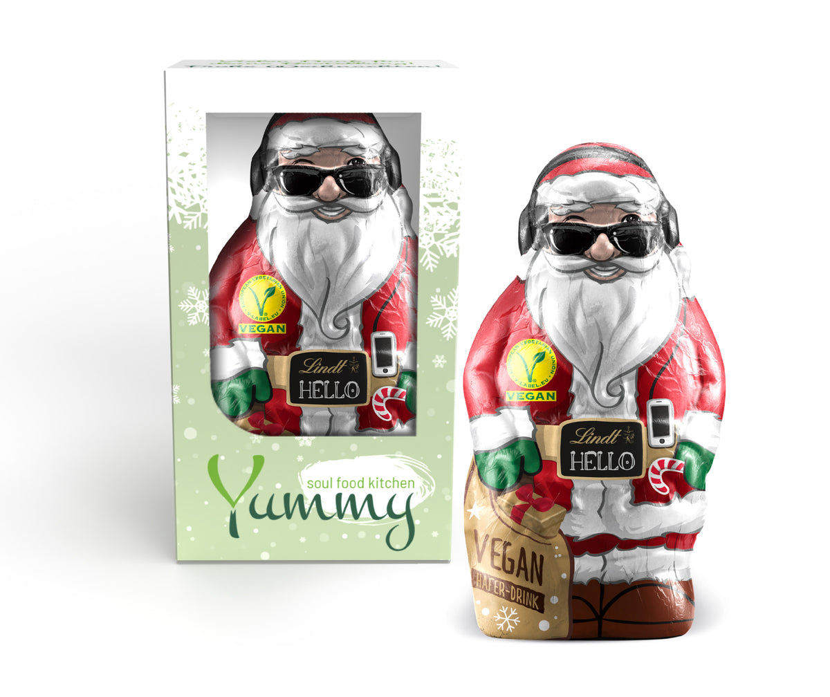 Lindt HELLO Santa Vegan Nikolaus in bedruckter Kartonage
