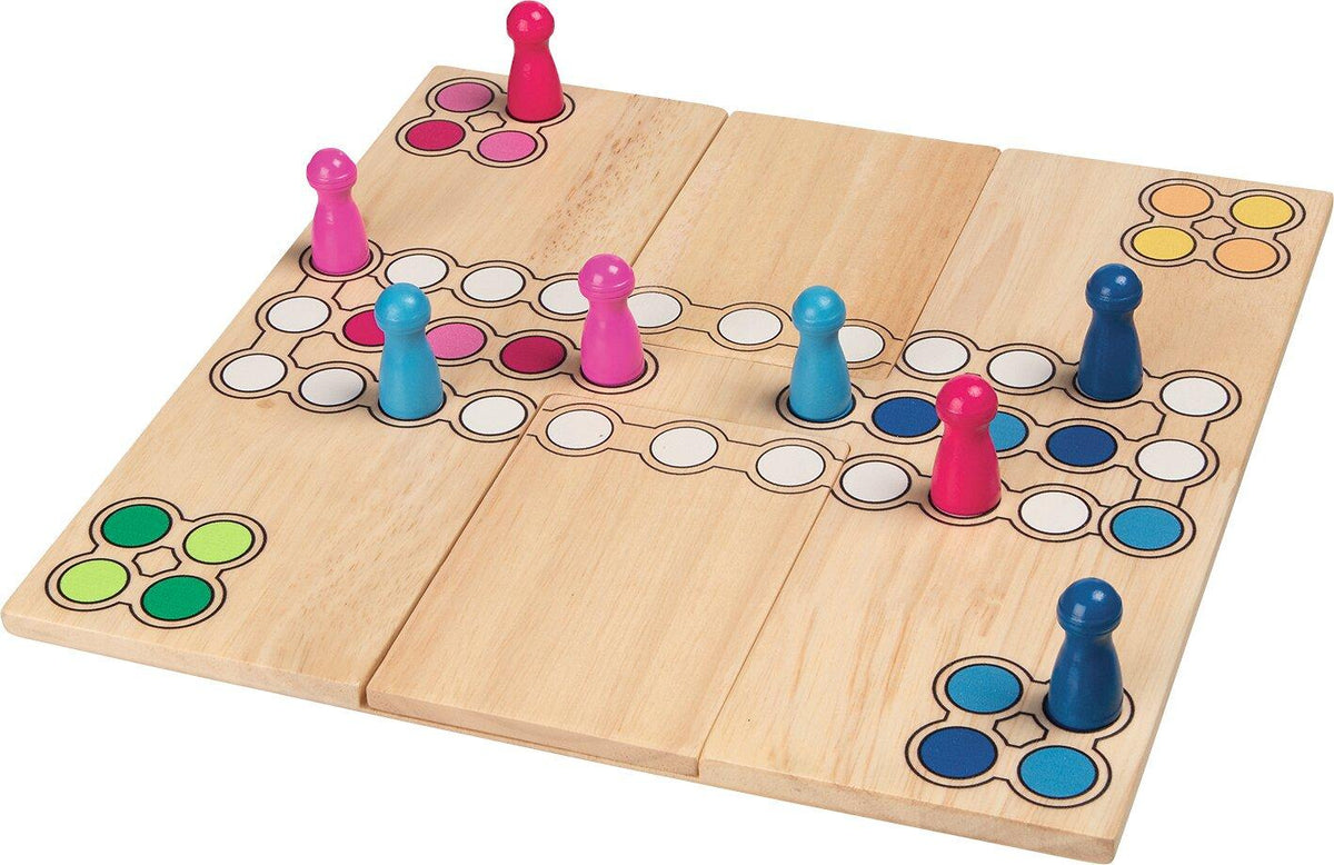 Ludo Brettspiel mit bunten Spielfiguren, 24 cm, von goki – weitere Ansicht