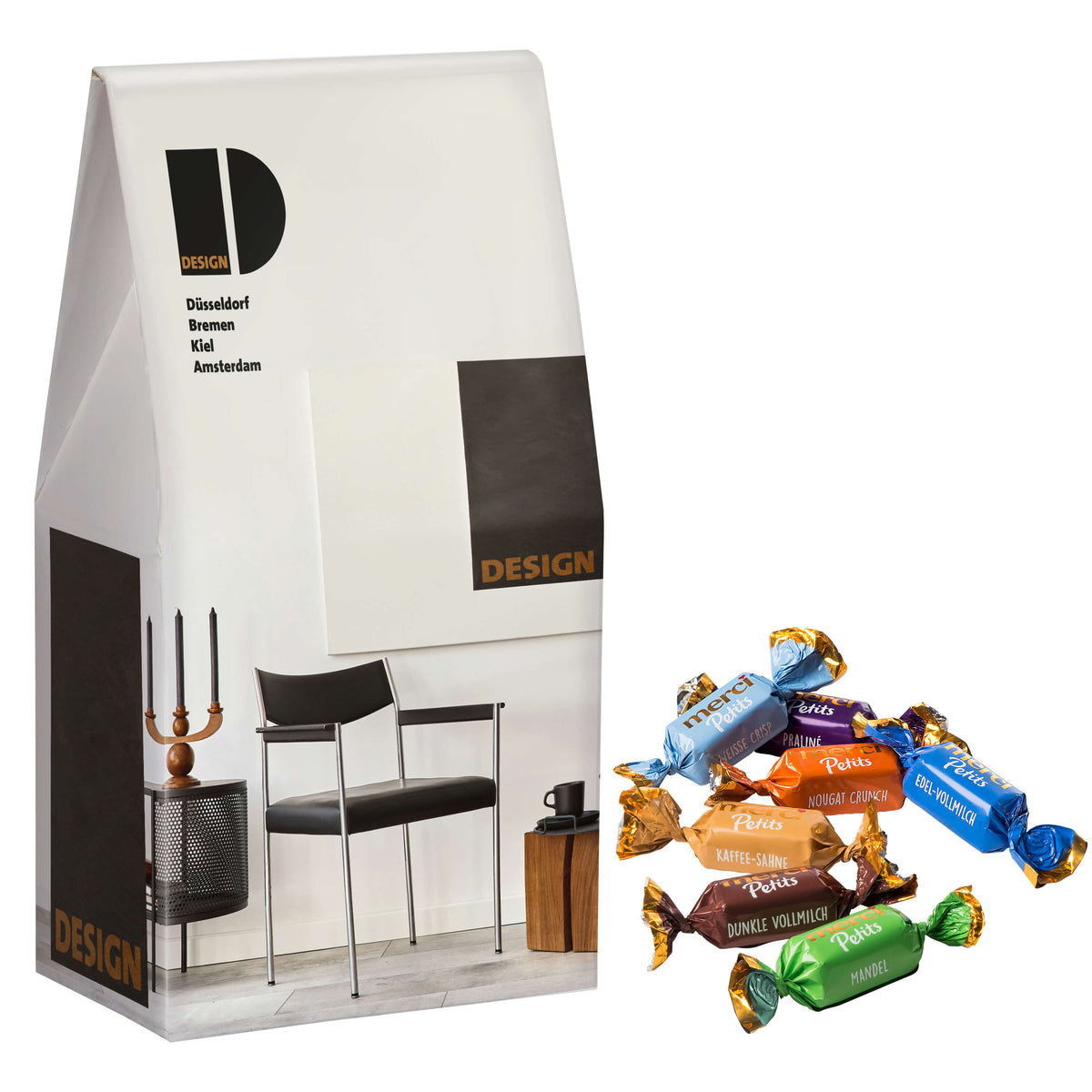 Maxi Promo Pack mit merci Petits und bedruckter Vorderseite