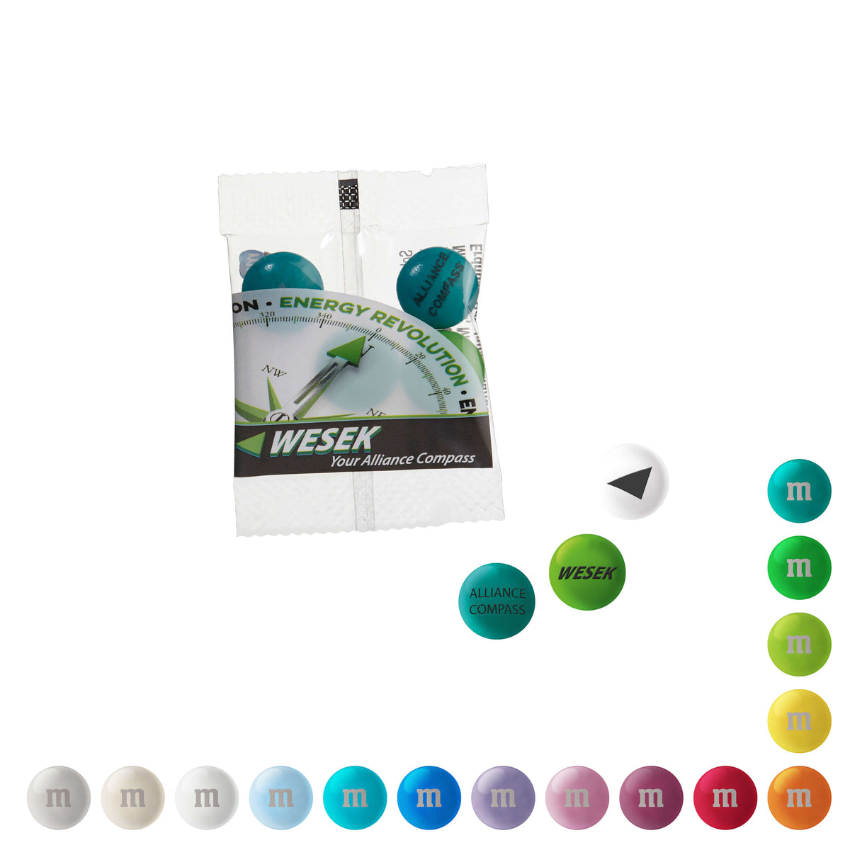 Personalisierte M&M’S mit Logodruck im glasklaren Mini Bag