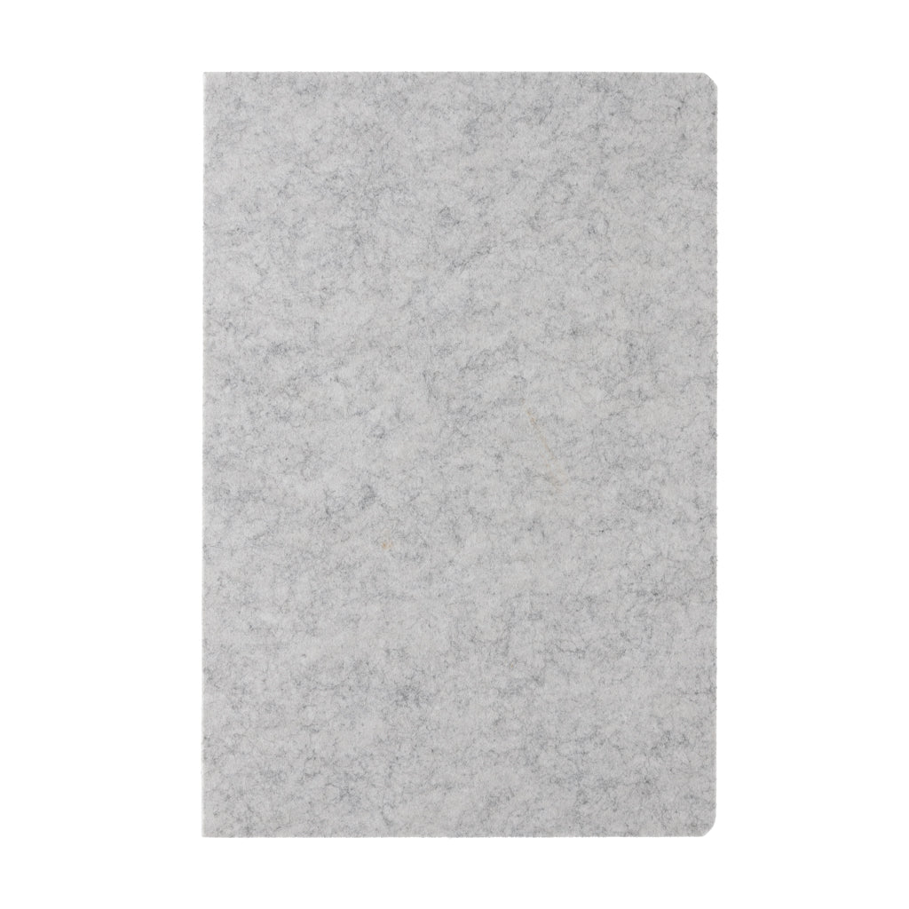 Phrase GRS-zertifiziertes A5-Notizbuch aus recyceltem Filz – grau
