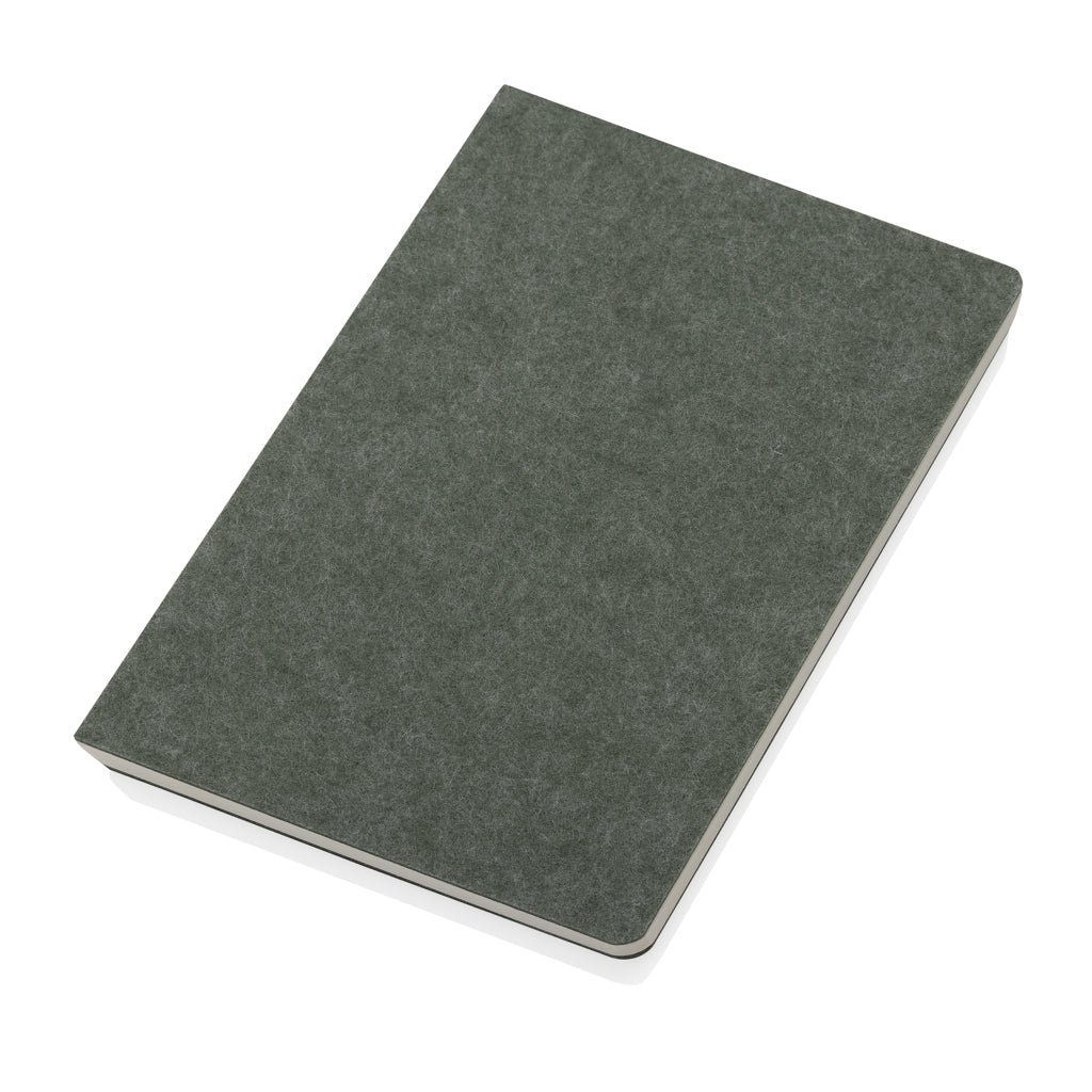 Phrase GRS-zertifiziertes A5-Notizbuch aus recyceltem Filz – grün