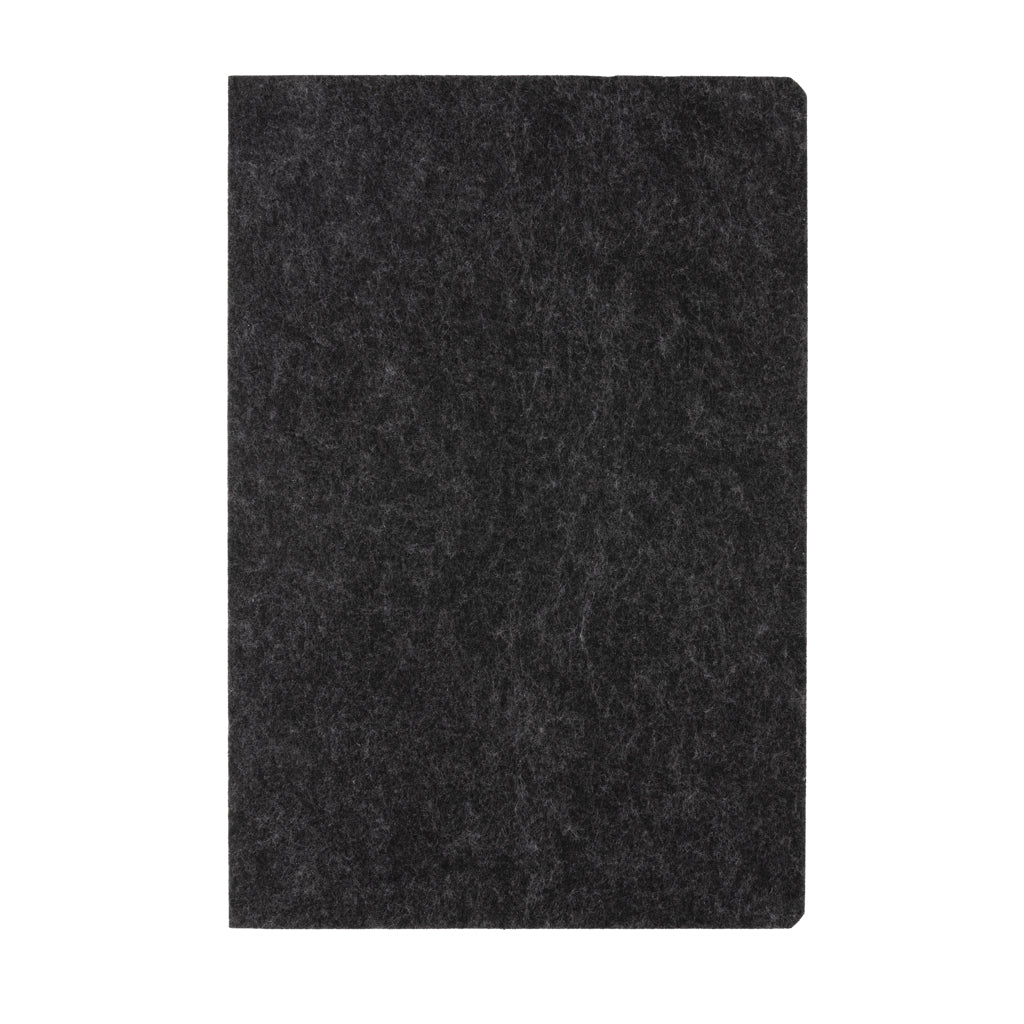 Phrase GRS-zertifiziertes A5-Notizbuch aus recyceltem Filz – schwarz