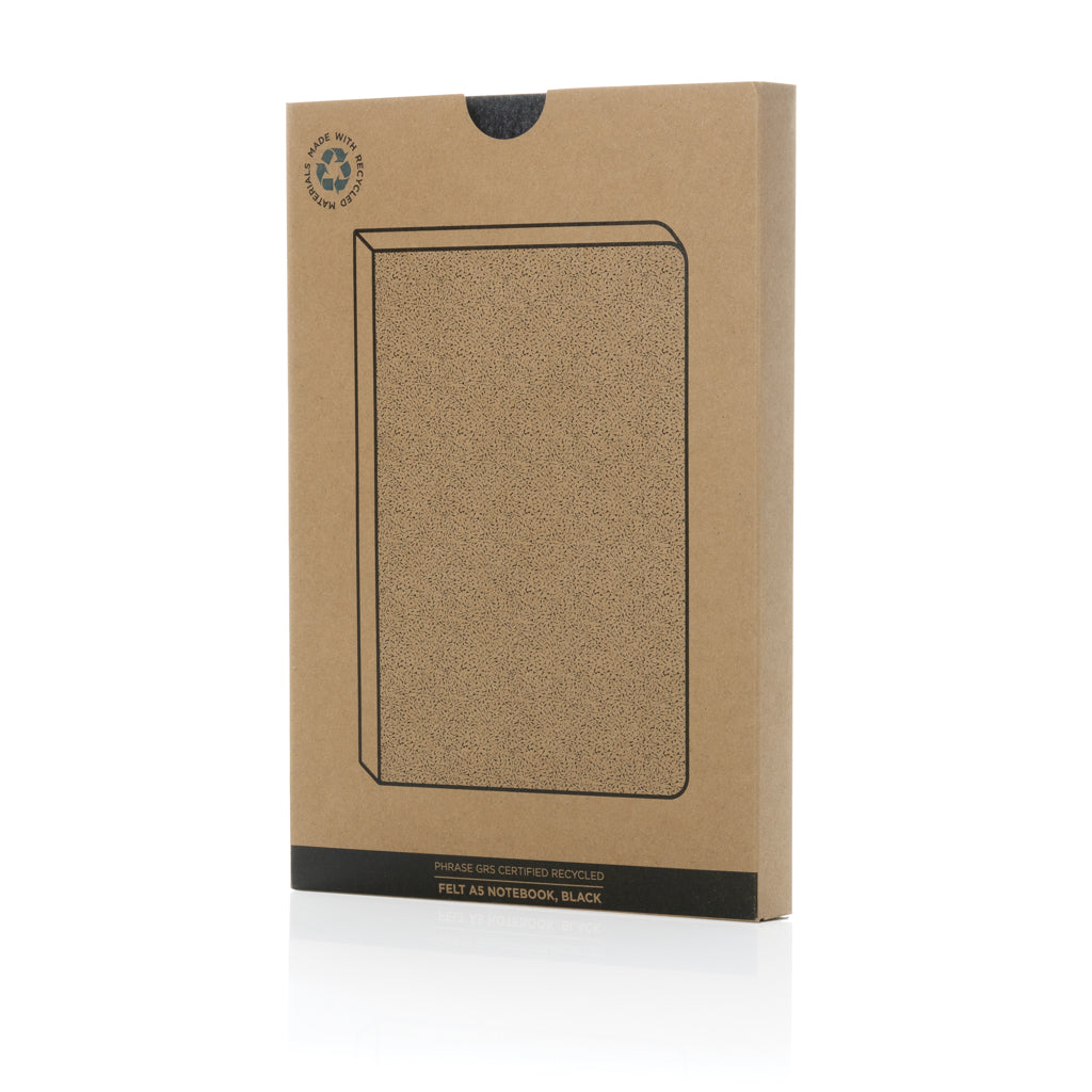 Phrase GRS-zertifiziertes A5-Notizbuch aus recyceltem Filz
