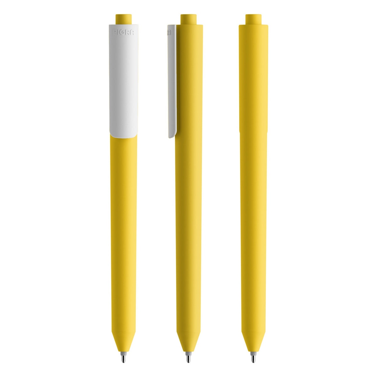 Pigra P03 Druckkugelschreiber Soft Touch – Gelb / Weiß R401-M105