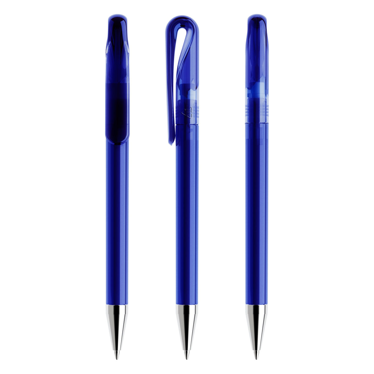 prodir DS1 Drehkugelschreiber transparent mit Metallspitze – Klassikblau T50