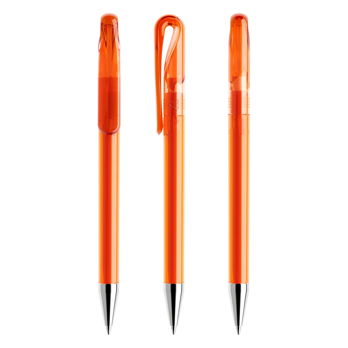prodir DS1 Drehkugelschreiber transparent mit Metallspitze – Orange T10
