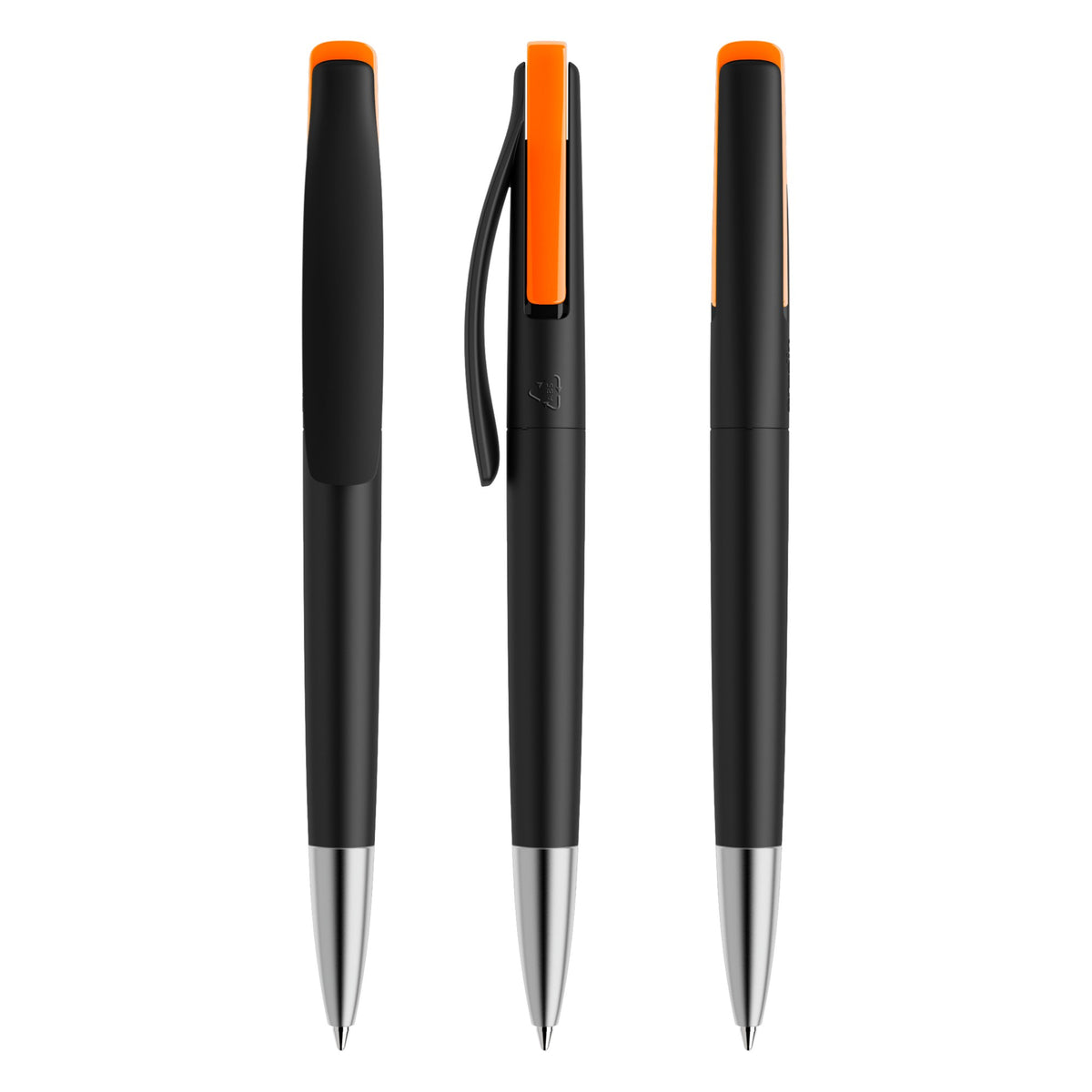 prodir DS2 Druckkugelschreiber matt mit Metallspitze – Schwarz / Orange M75-P10