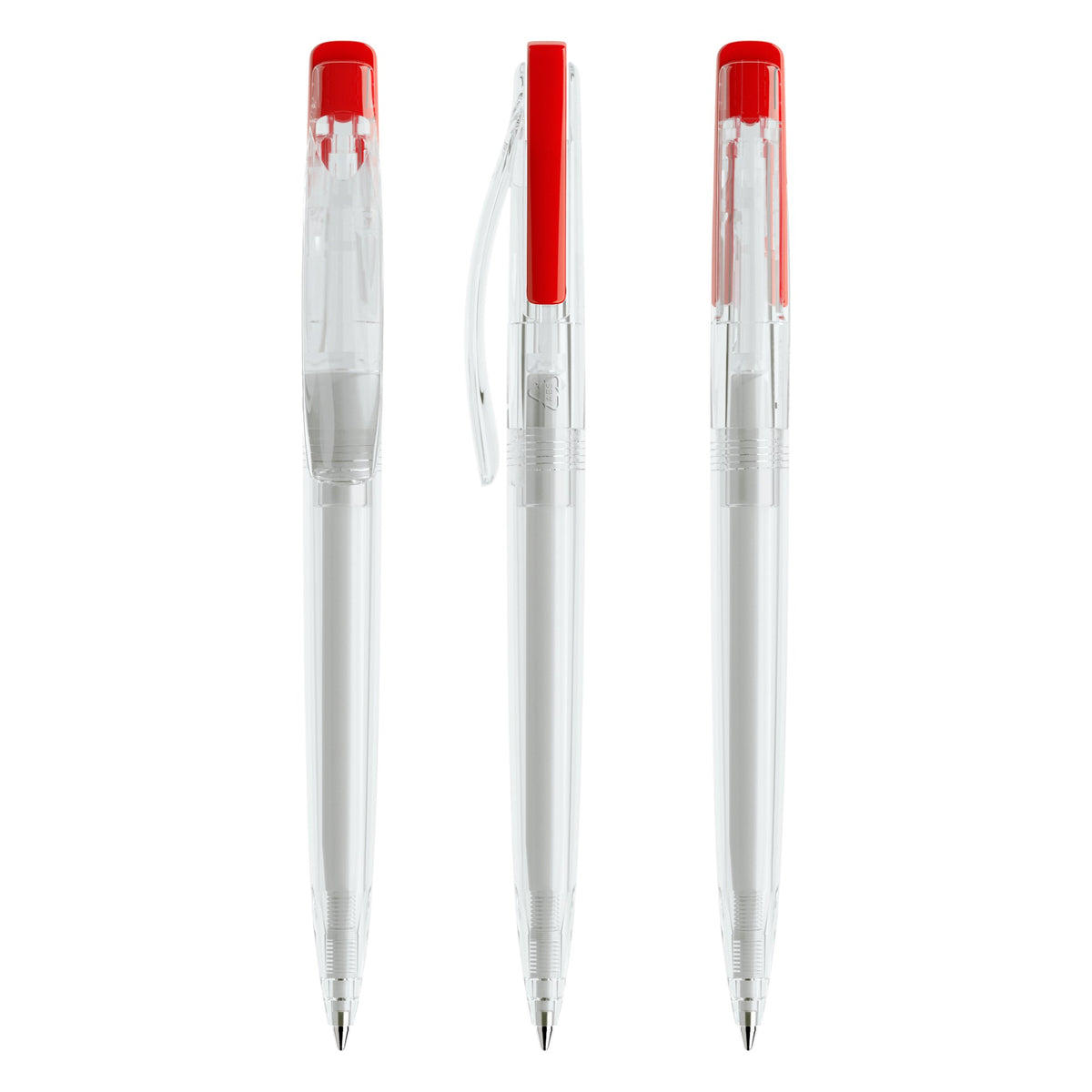 prodir DS2 Druckkugelschreiber transparent – Klar / Rot T01-P20