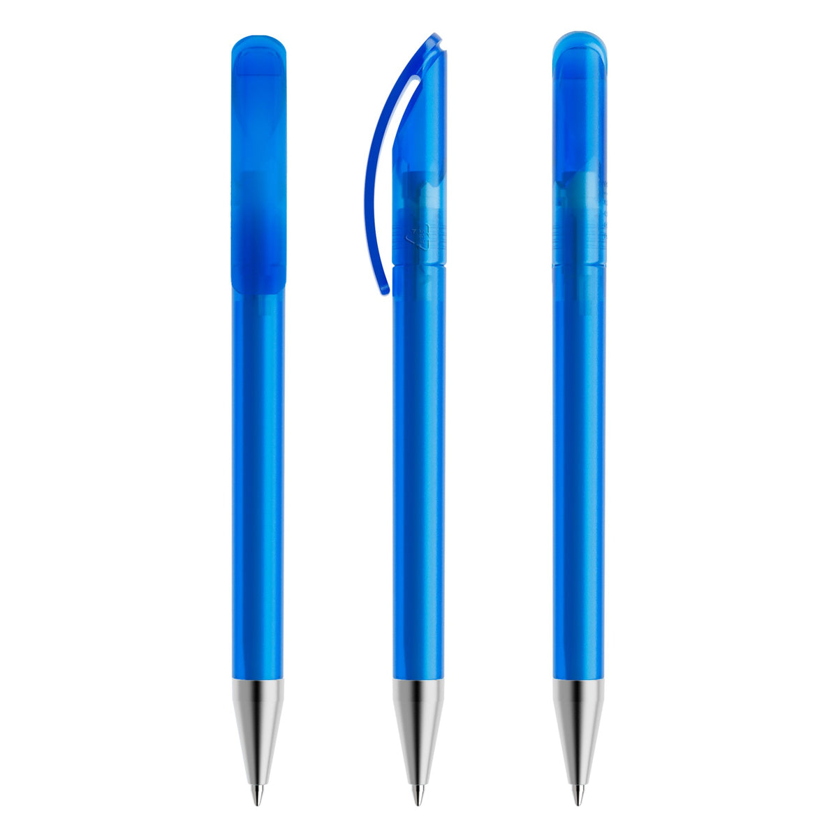 prodir DS3 Drehkugelschreiber gefrostet mit Metallspitze – Himmelblau F55