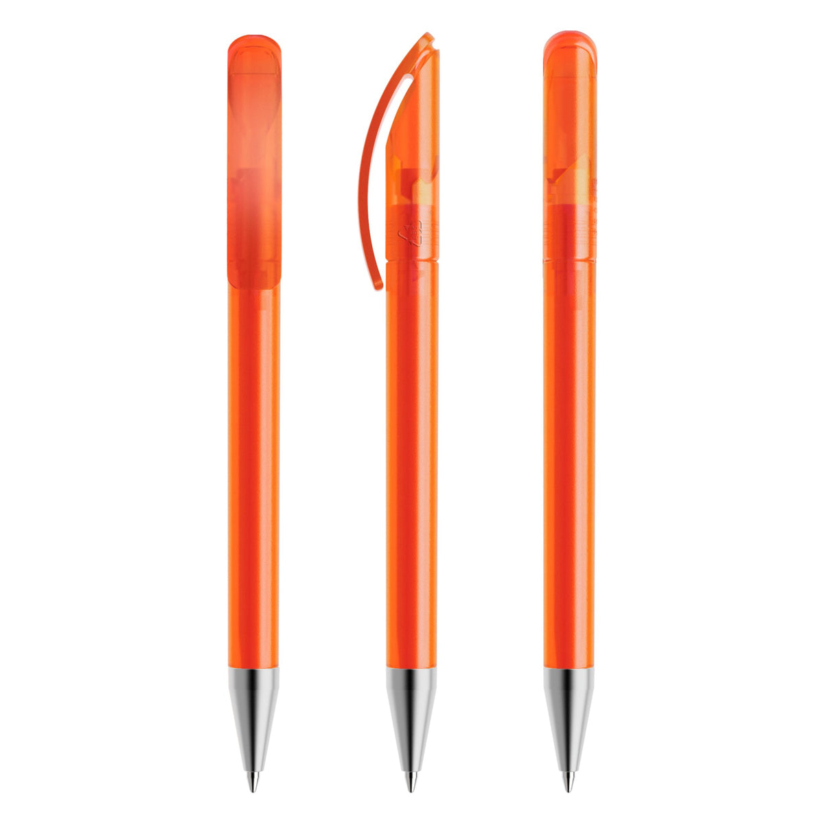 prodir DS3 Drehkugelschreiber gefrostet mit Metallspitze – Orange F10