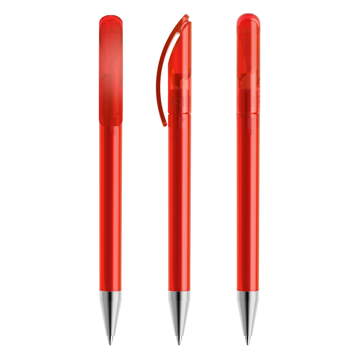prodir DS3 Drehkugelschreiber gefrostet mit Metallspitze – Rot F20