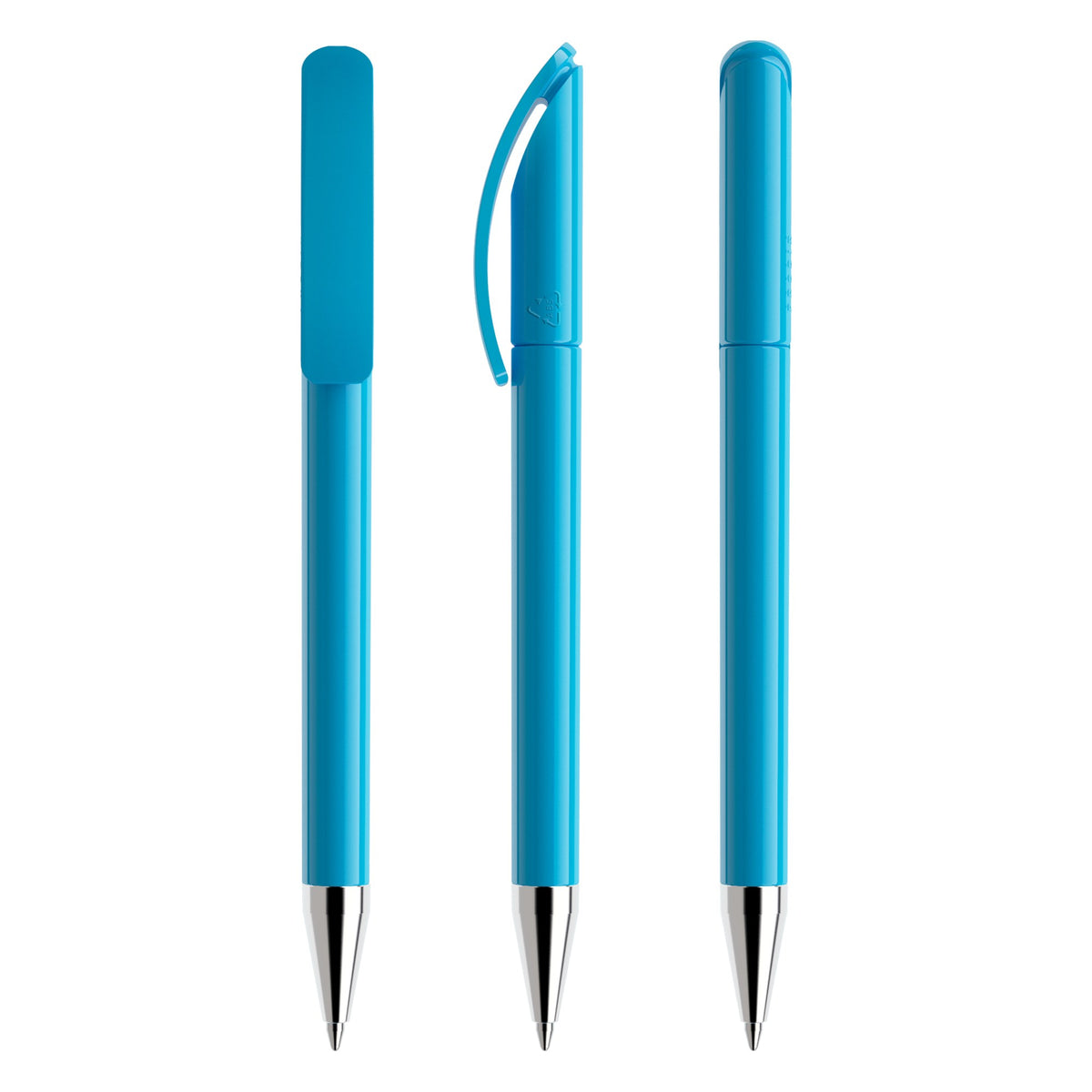 prodir DS3 Drehkugelschreiber glänzend mit Metallspitze – Cyanblau P58