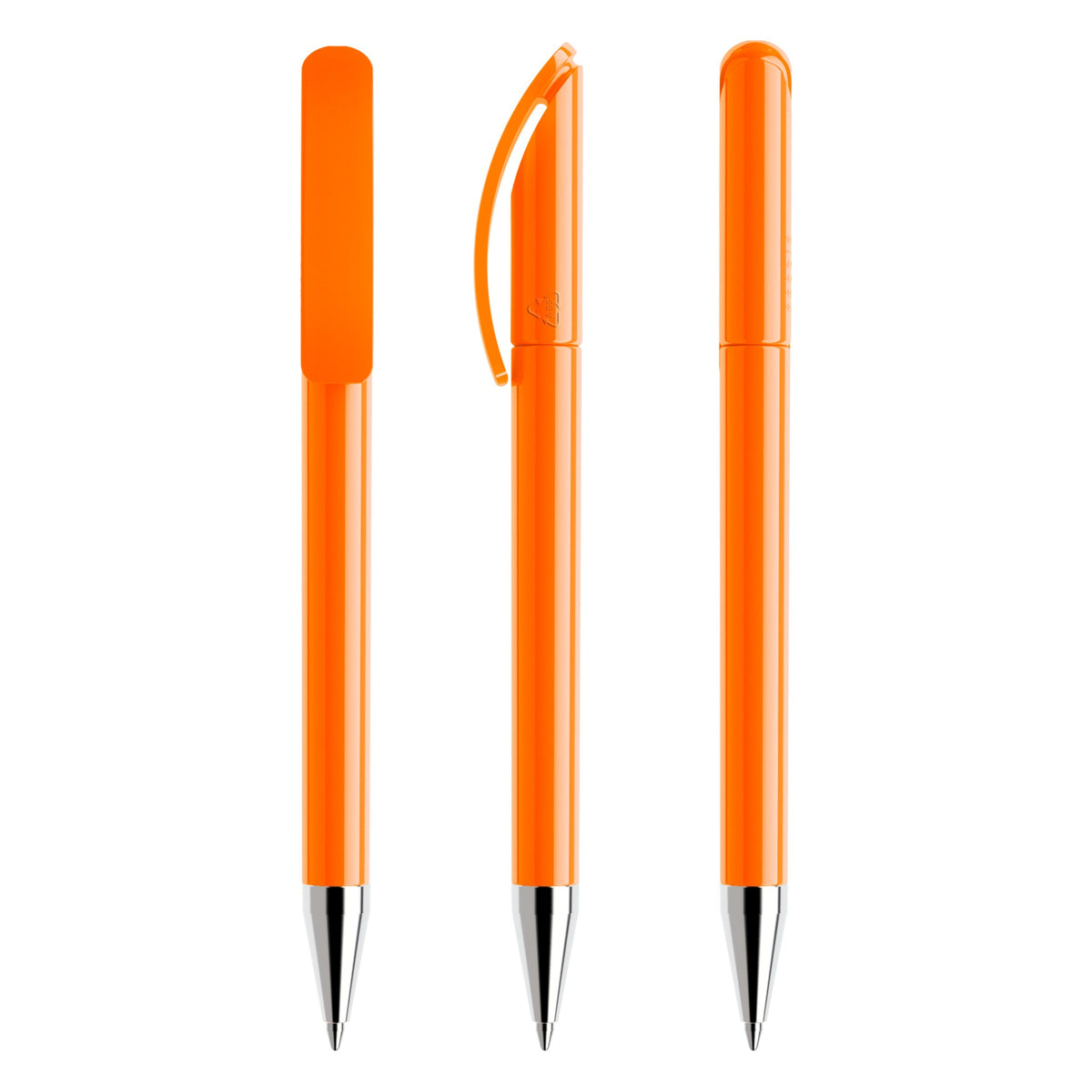 prodir DS3 Drehkugelschreiber glänzend mit Metallspitze – Orange P10