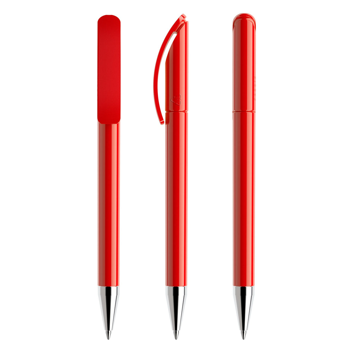 prodir DS3 Drehkugelschreiber glänzend mit Metallspitze – Rot P20