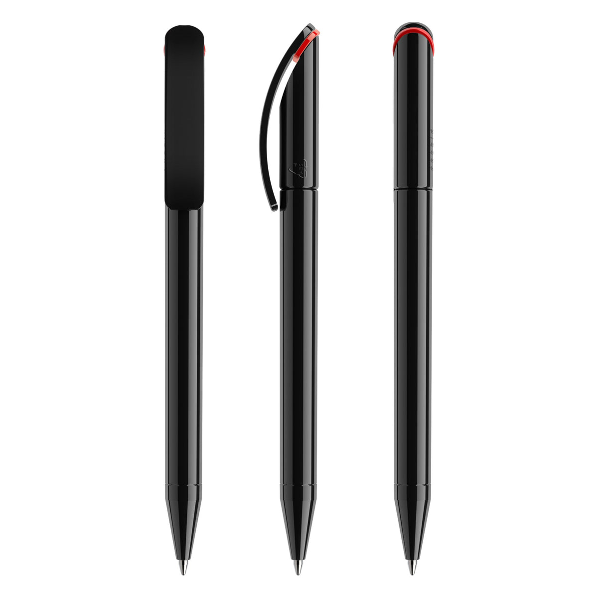 prodir DS3 Drehkugelschreiber glänzend – Schwarz / Rot P75-X20