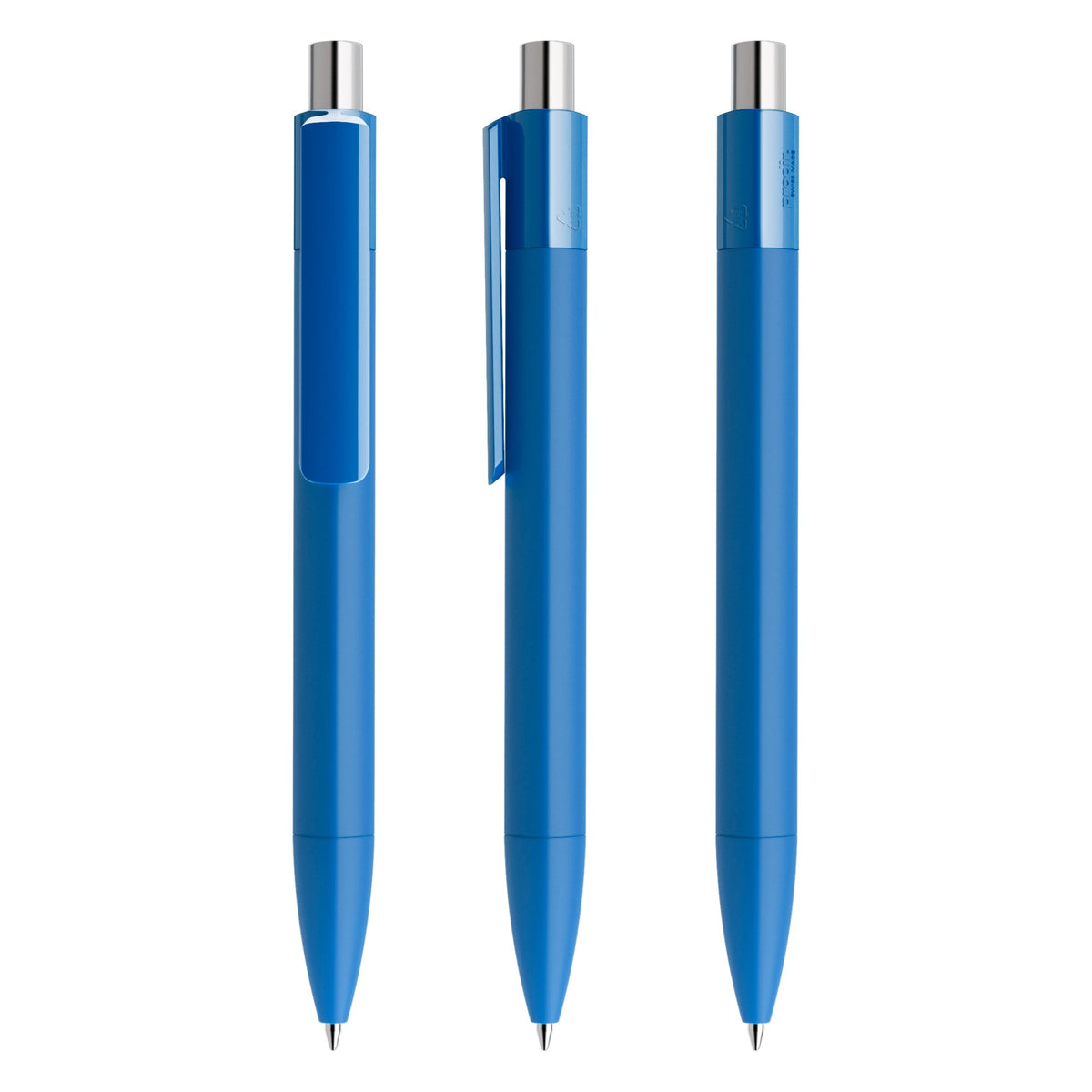 prodir DS4 Druckkugelschreiber Soft Touch – Atlantikblau / Silber galvanisch verchromt R54 Z