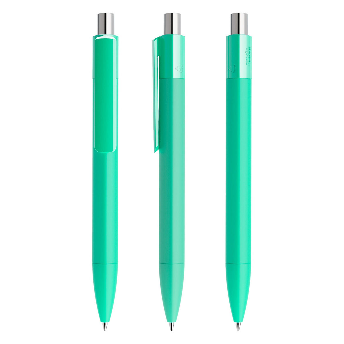 prodir DS4 Druckkugelschreiber Soft Touch – Mintcreme / Silber galvanisch verchromt R34 Z