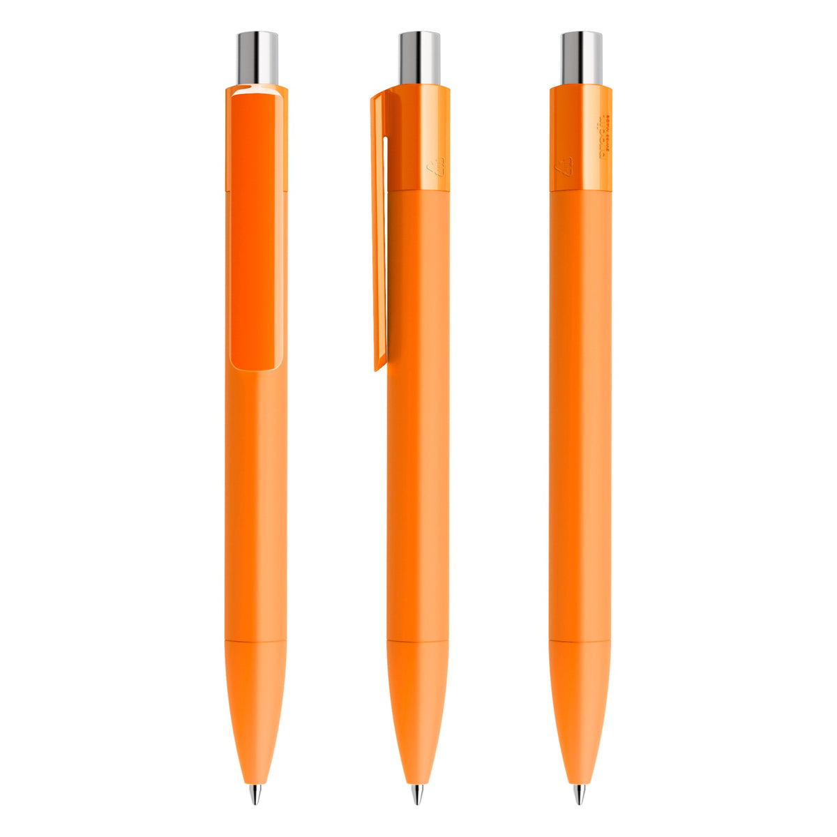 prodir DS4 Druckkugelschreiber Soft Touch – Orange / Silber galvanisch verchromt R10 Z