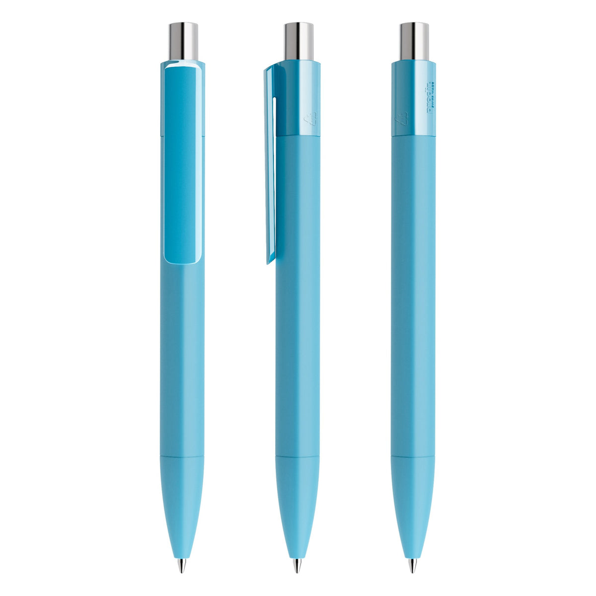 prodir DS4 Druckkugelschreiber Soft Touch – Rauchblau / Silber galvanisch verchromt R56 Z
