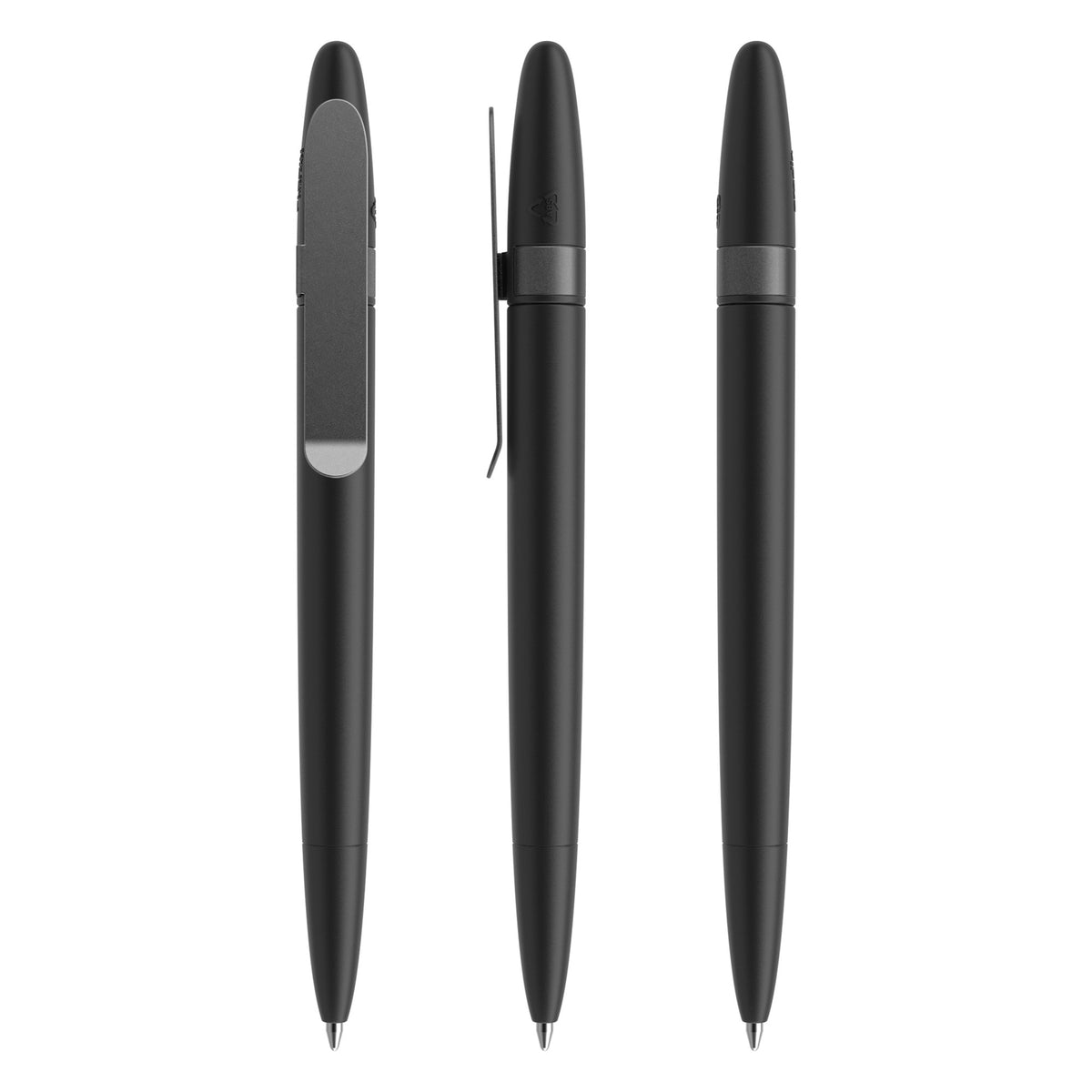 prodir DS5 Drehkugelschreiber matt mit Metallclip – Schwarz / Graphit satiniert M75-S75