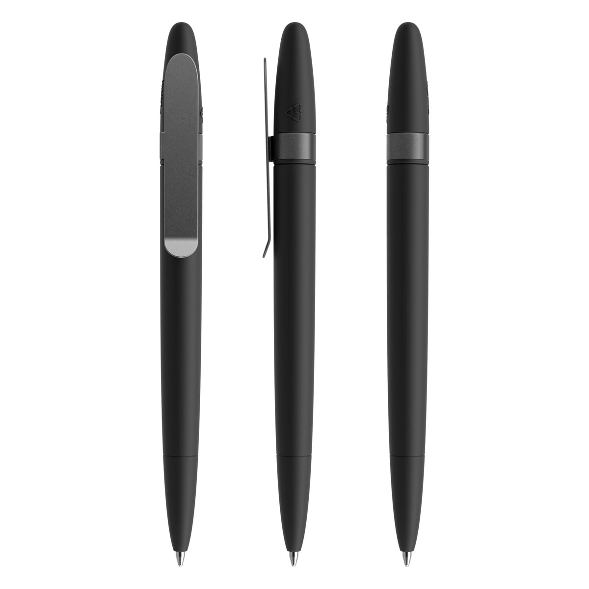 prodir DS5 Drehkugelschreiber Soft Touch mit Metallclip – Schwarz / Graphit satiniert R75-S75