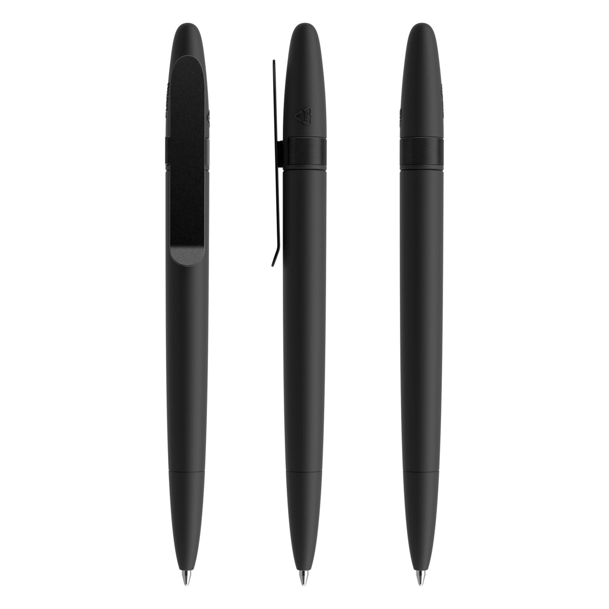 prodir DS5 Drehkugelschreiber Soft Touch mit Metallclip – Schwarz / Schwarz satiniert R75-S80