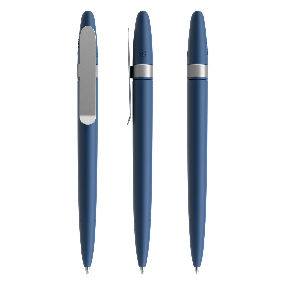 prodir DS5 Drehkugelschreiber Soft Touch mit Metallclip – Sodalithblau / Silber satiniert R62-S70