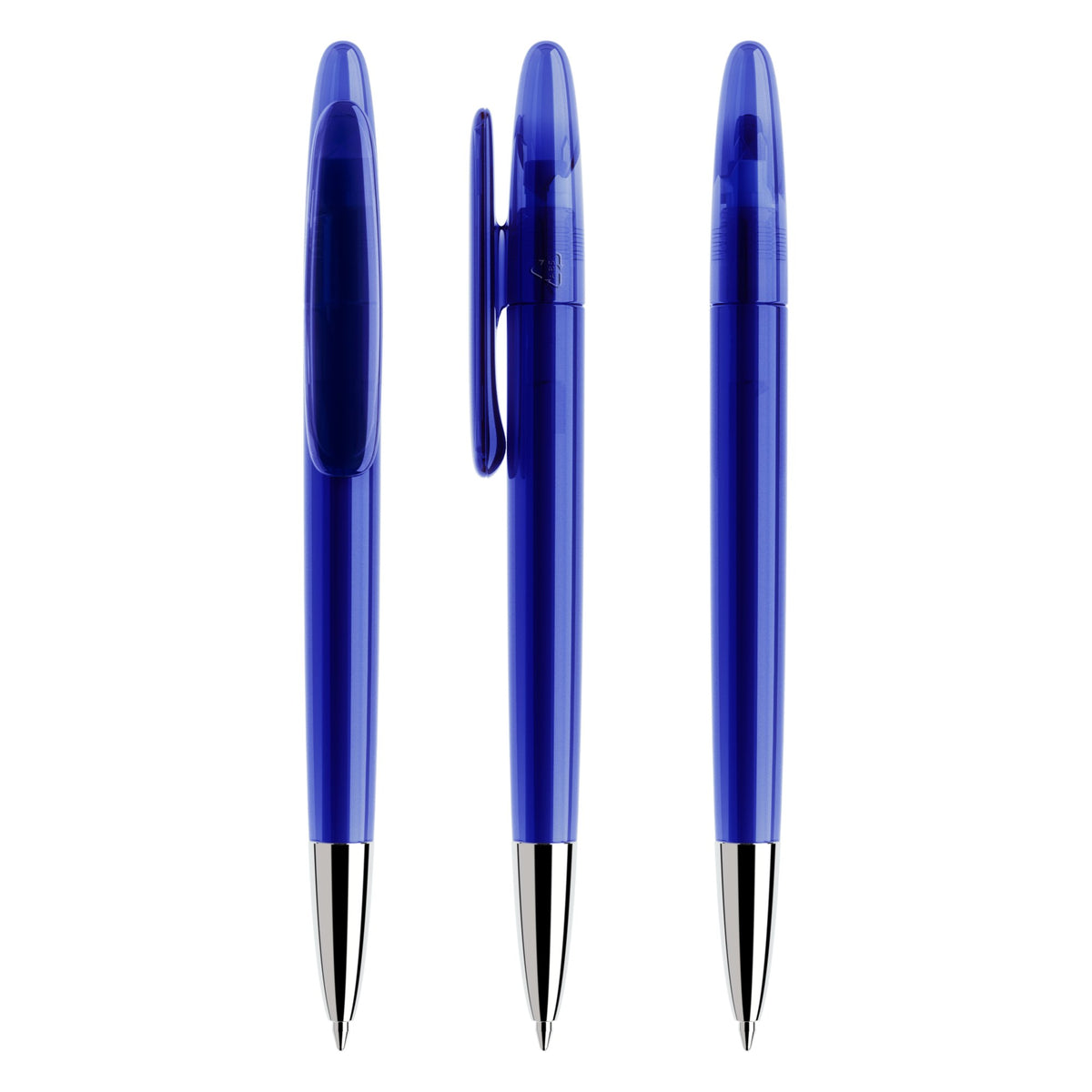prodir DS5 Drehkugelschreiber transparent mit Metallspitze – Klassikblau T50