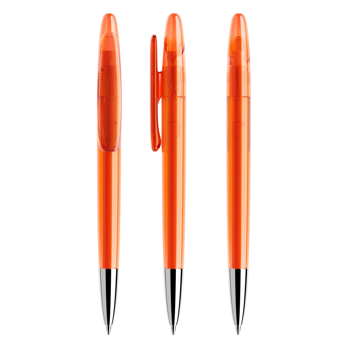 prodir DS5 Drehkugelschreiber transparent mit Metallspitze – Orange T10